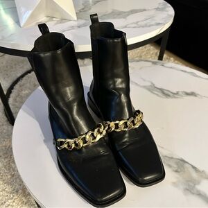 ZARA Booties with Gold Accent